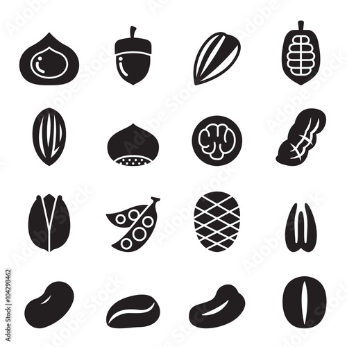 Nut icon set