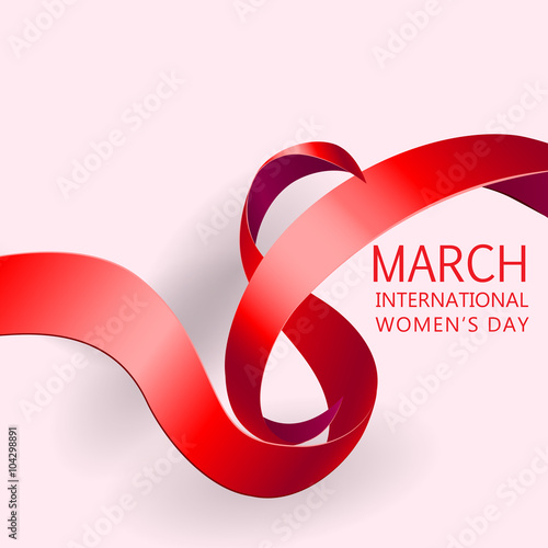 Ribbon March 8 greeting card