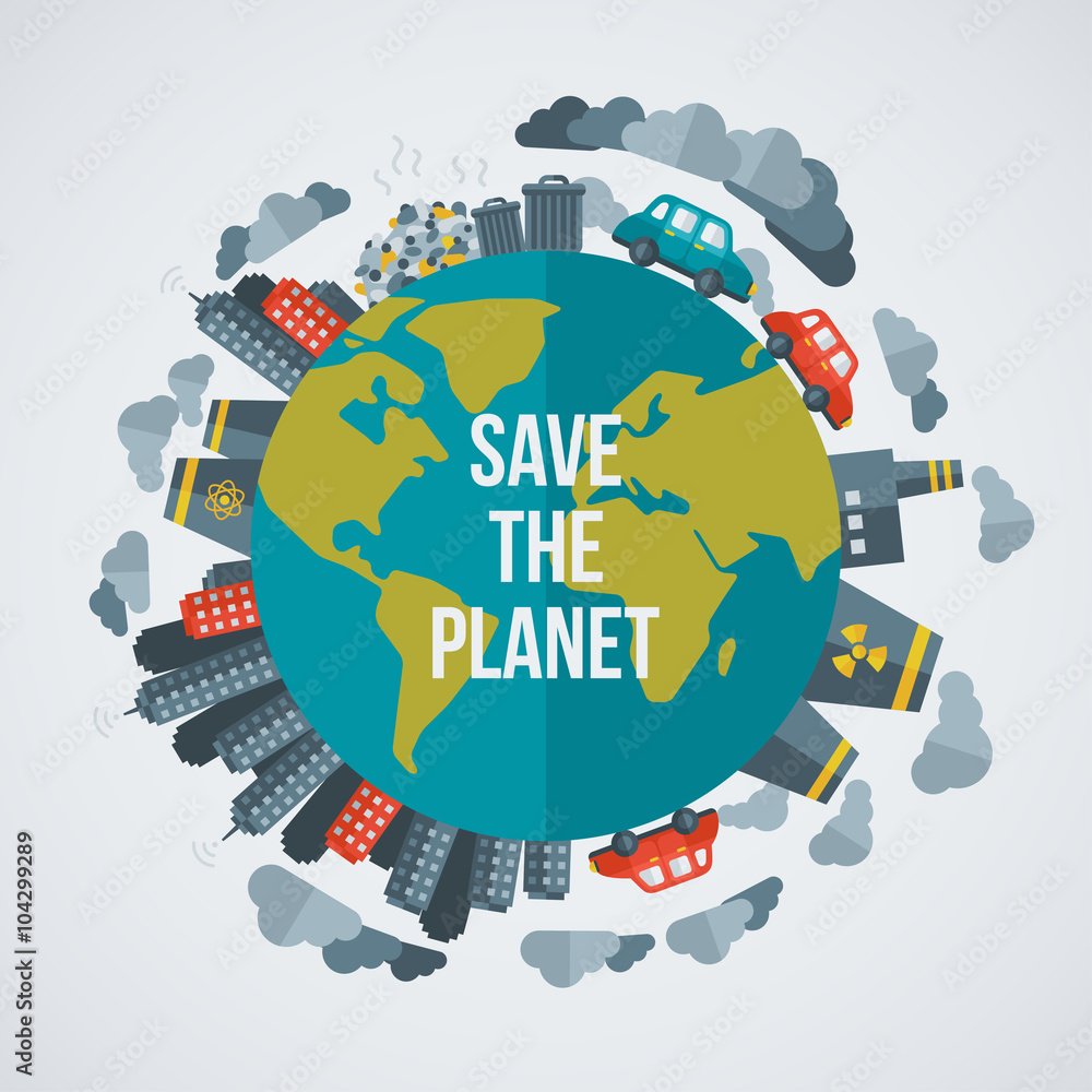 Creative concept Save the Planet. 