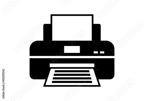 Black printer icon on white background