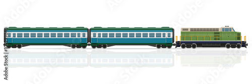 railway train with locomotive and wagons vector illustration