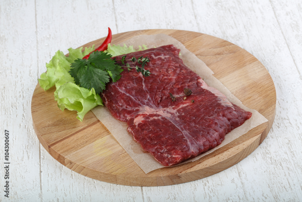 Raw machete steak