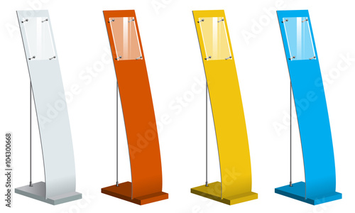 Freestanding information kiosk, terminal, retail trade stand. Vector