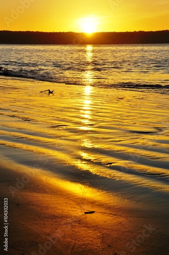 Sunrise over the Playa Blanca beach in Peninsula Papagayo in Guanacaste, Costa Rica