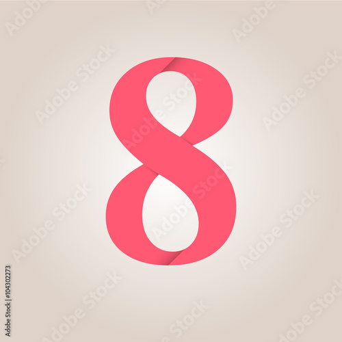 Wallpaper Mural 8 number with shadow. Torontodigital.ca