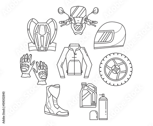 Vector set of motorcycle icons