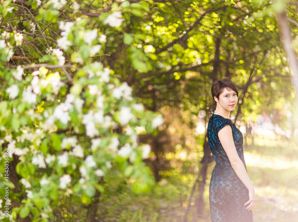 portrait of pretty young woman in spring portrait of pretty young woman in spring