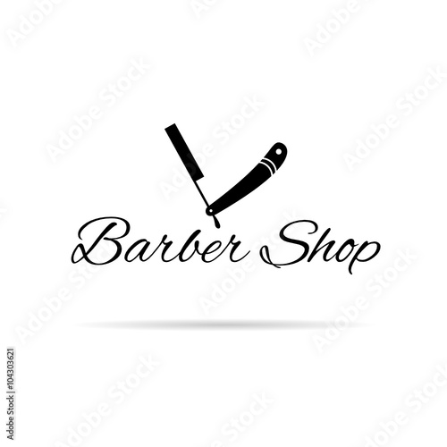 barber shop icon illustration in black