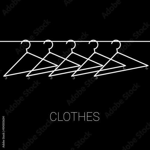 clothes hangers illustration on black