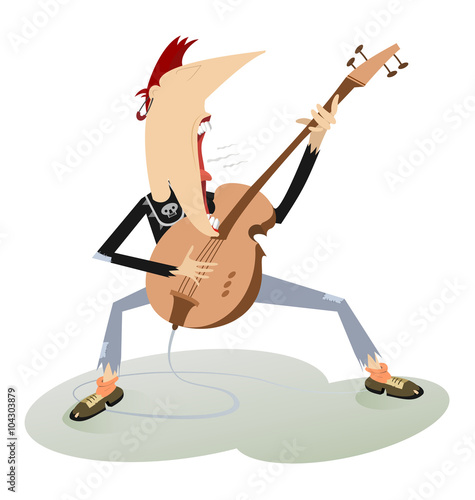 Let be where rock. Guitarist is playing music with great inspiration
