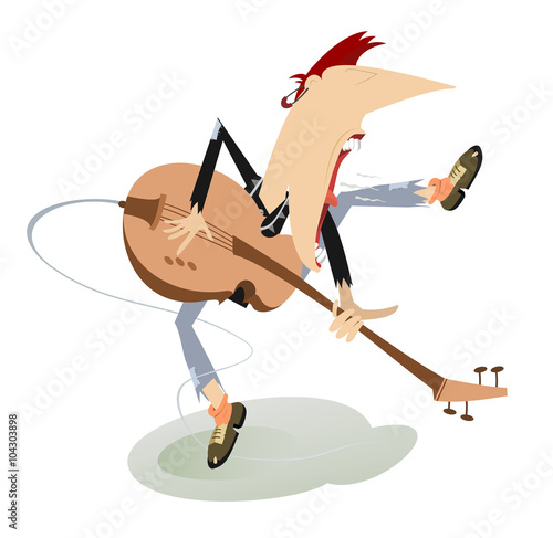 Let be where rock. Guitarist is playing music with great inspiration
