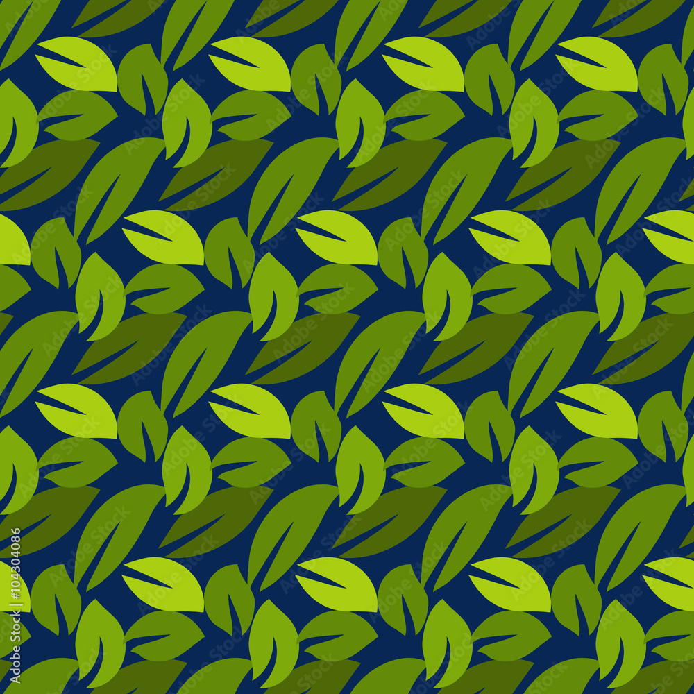 Stylized cartoon dense foliage seamless pattern. Green leaves texture background for textile fabric and wallpaper. Stylized cartoon dense foliage seamless pattern. Green leaves texture background for textile fabric and wallpaper.