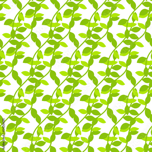Stylized cartoon liana jungle seamless pattern. Green ivy branch background for textile fabric and wallpaper.