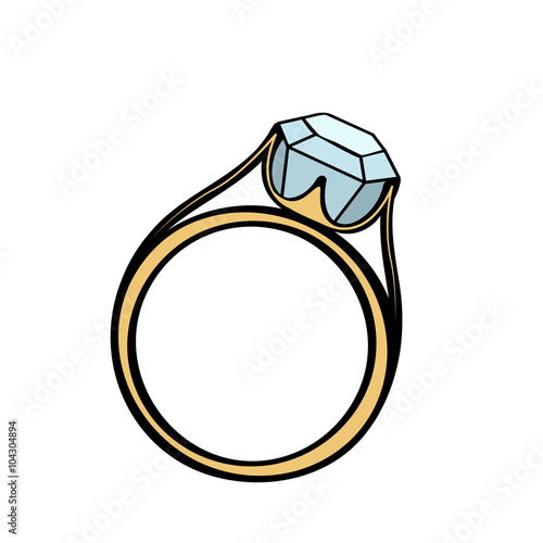 Diamond engagement ring cartoon
