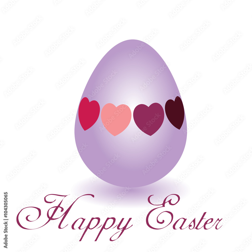Happy Easter egg with hearts
purple Easter egg in pastel colors with ornaments of hearts
