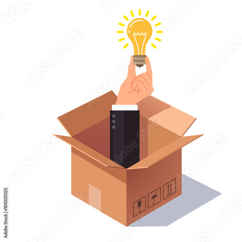 Thinking out of the box concept