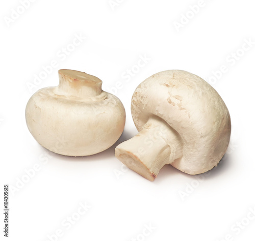two isolated champignons on white