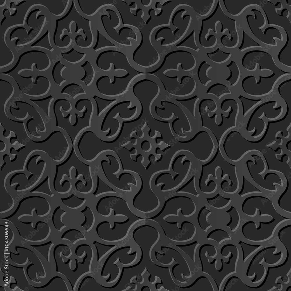 Seamless 3D elegant dark paper art pattern 140 Round Spiral Curve
Seamless 3D elegant dark paper art pattern 140 Round Spiral Curve