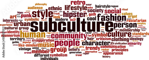 Subculture word cloud concept. Vector illustration photo
