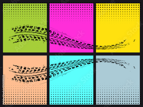 Tire tracks vector
