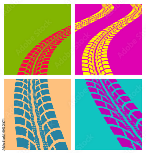 Tire tracks vector