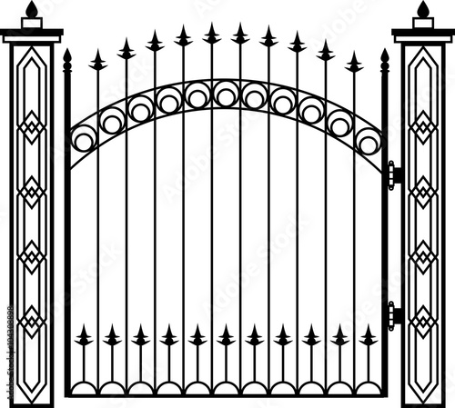 Wrought Iron Gate Pillar