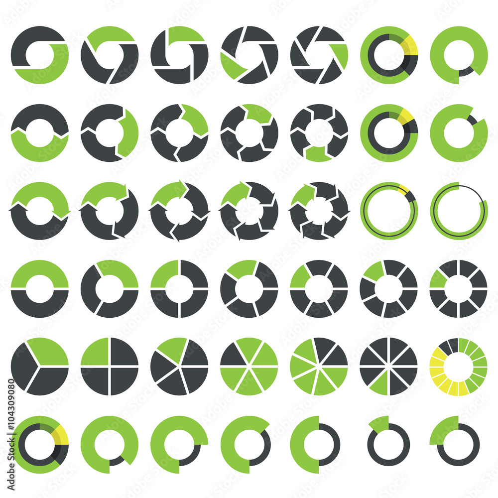 Pie charts and circular graph infographics set Stock Vector Adobe Stock