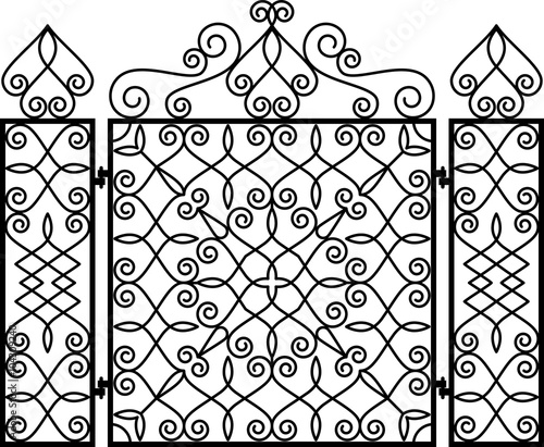 Wrought Iron Fireplace Screen Vector Illustration