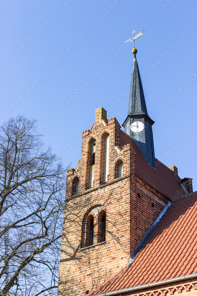 Fototapeta premium church / Steeple of a Gothic brick church