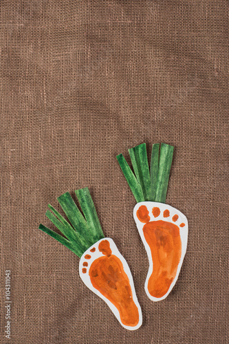 handmade foot-shaped carrot