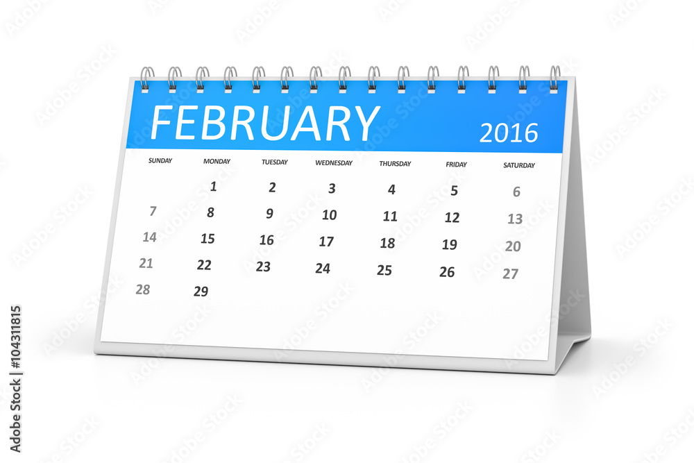 blue table calendar 2016 february blue table calendar 2016 february