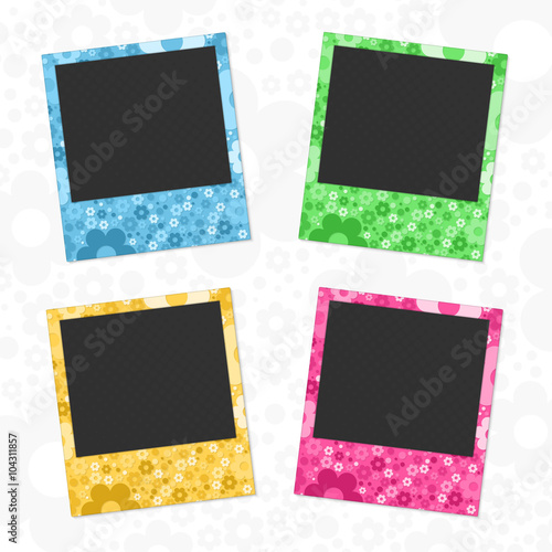 Set of flowers photo frames.