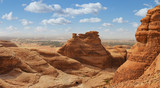desert landscape mountain panorama , madain saleh , saudi arabia