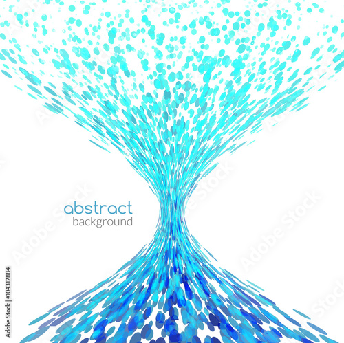 Abstract funnel tornado background colorful dots. Banner background, vector poster