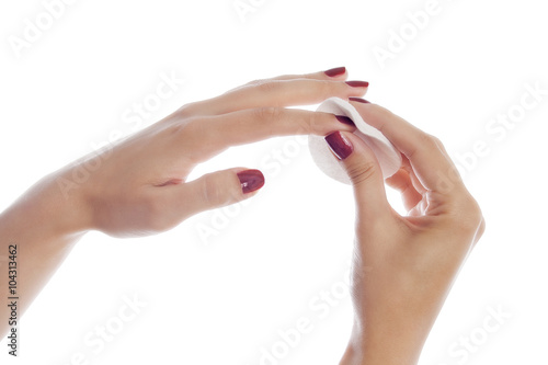 Woman removing lacquer