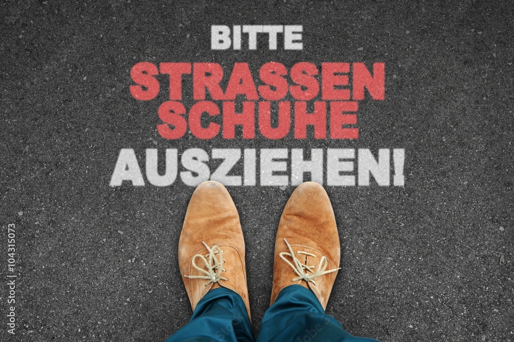 th n bitte strassenschuhe ausziehen I StockFoto Adobe Stock