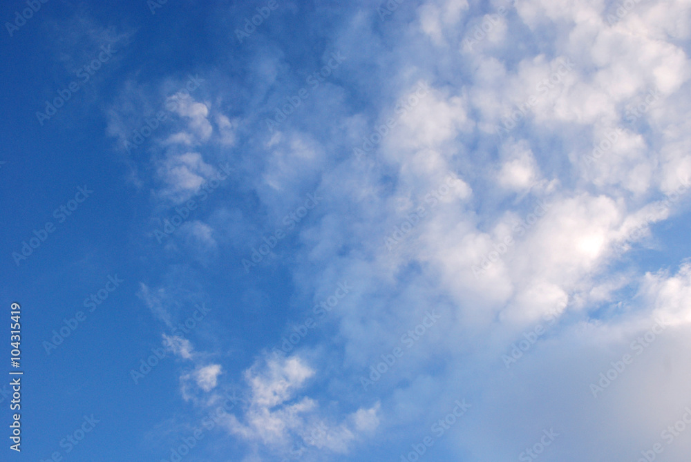 clouds in the pure blue sky background