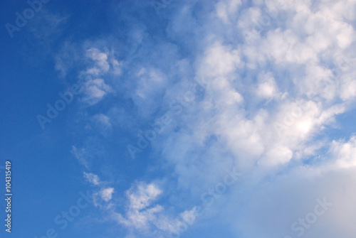 clouds in the pure blue sky background