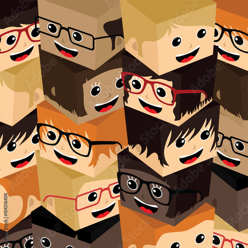 cartoon people isometric