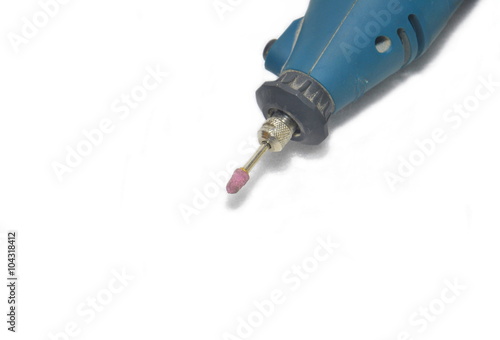 Obraz na plátně Blue electric engraver with pink head isolated