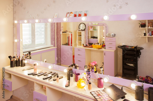 Workplace makeup artist. Barbershop.