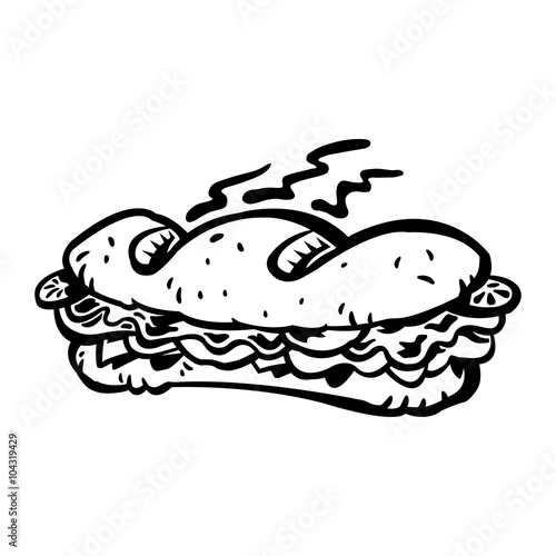 Submarine sandwich vector icon