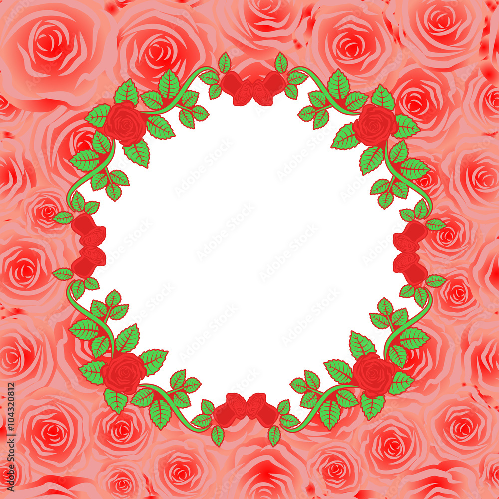 rose background with rose frame
