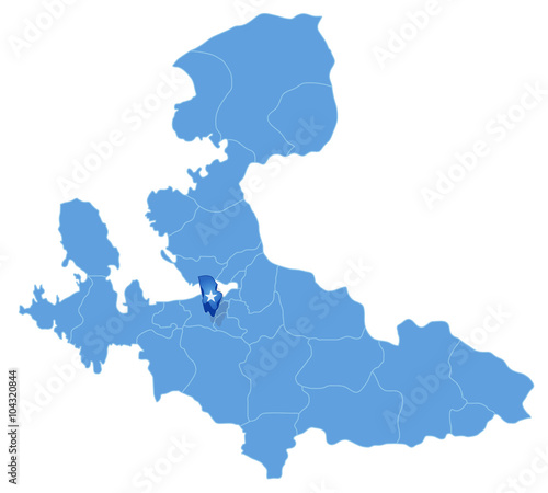Map of Izmir - Balcova is pulled out