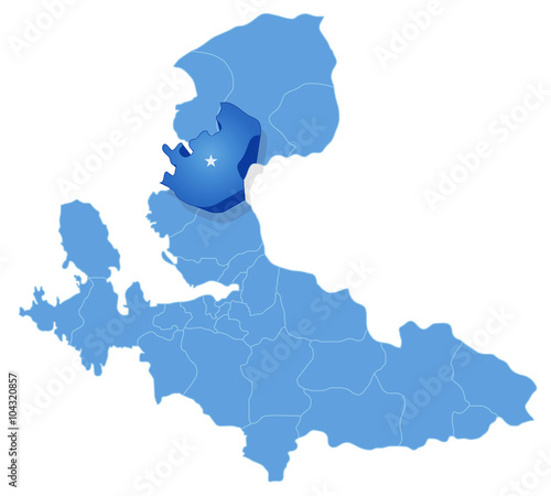 Map of Izmir - Aliaga is pulled out