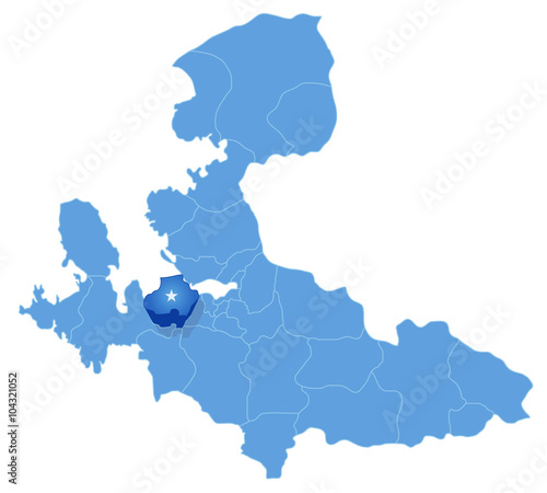 Map of Izmir - Guzelbahce is pulled out
