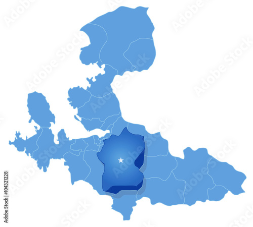 Map of Izmir - Torbali is pulled out