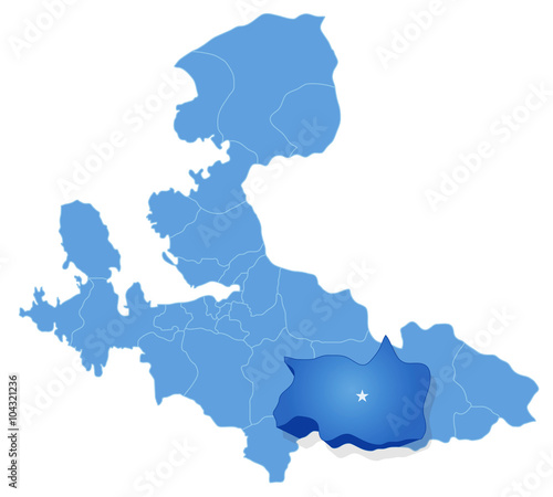 Map of Izmir - Tire is pulled out