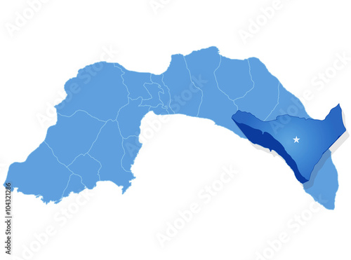 Map of Antalya - Alanya is pulled out