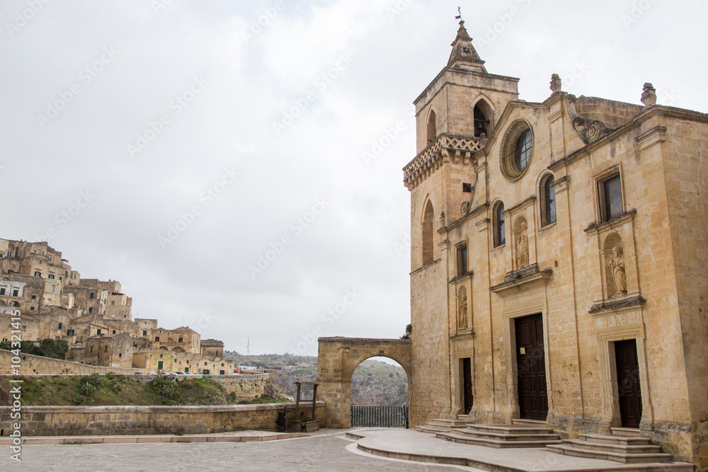 UNESCO Matera panoramic day view, Basilicata, Italy. Sassi di Matera UNESCO Matera panoramic day view, Basilicata, Italy. Sassi di Matera